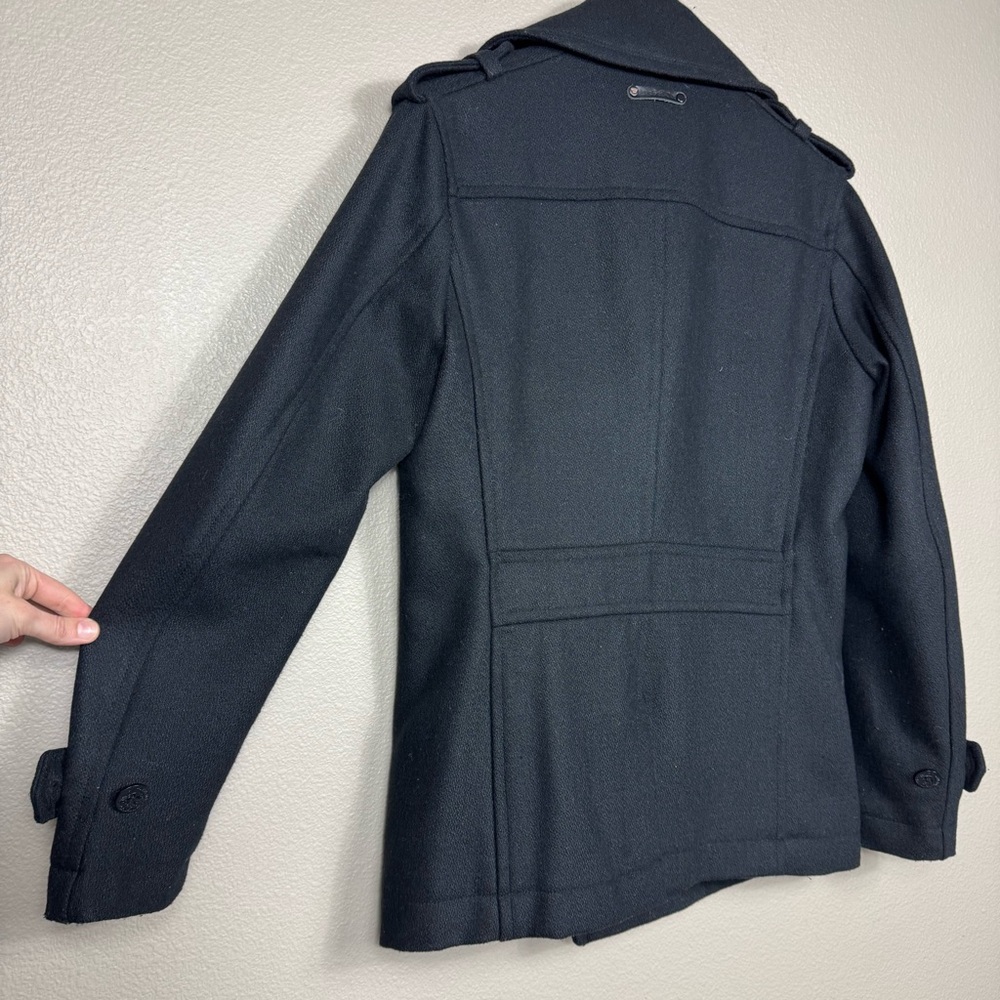 Diesel Wittor Trim‎ Fit Black Peacoat Coat Double Breasted Black Mens small H - Picture 6 of 13